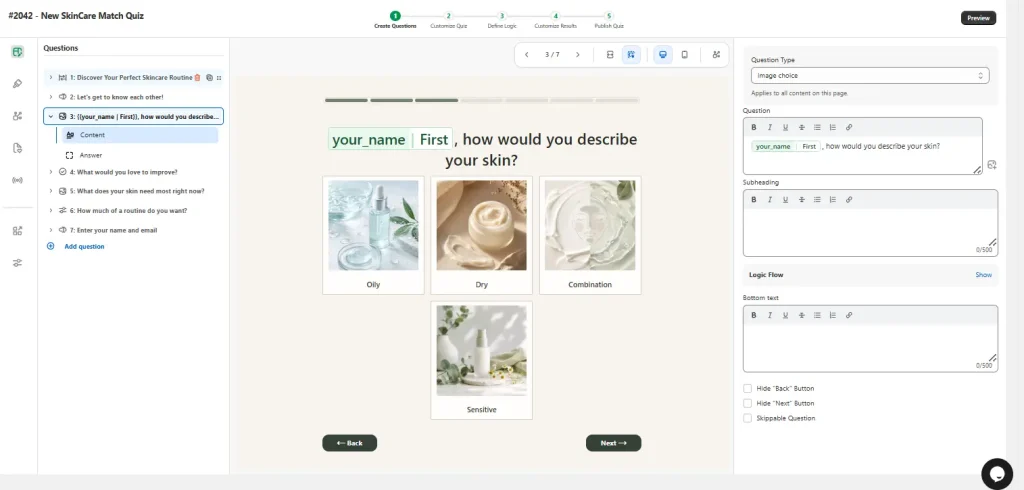 quizshop product recommendation quiz maker